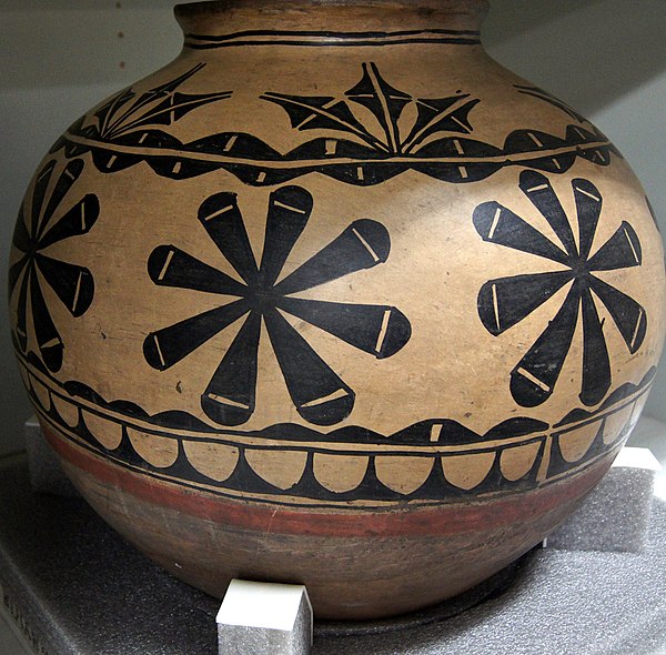 Cochiti Pot with black motif on buff clay body