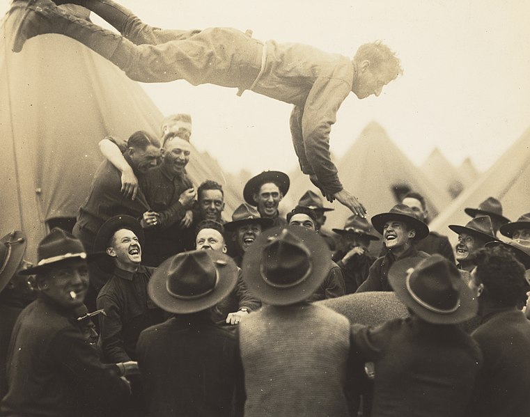 File:Lewis Hine, Soldier Thrown in Air, 1917, NGA 92317.jpg