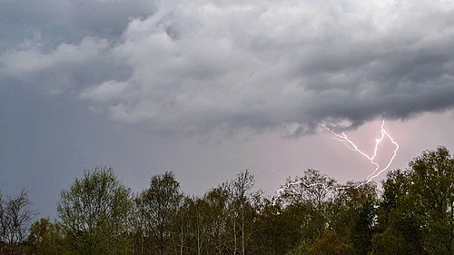 Lightning in the sky over Tuntorp, Lysekil Municiaplity, Sweden.