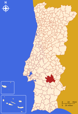 Locatie van Évora