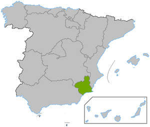 Lage der Region Murcia in Spanien