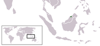 A map showing the location of Brunei