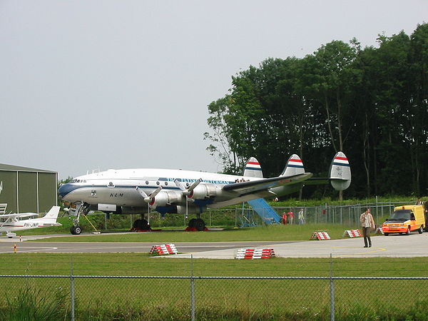 The Aviodrome's C-121A Constellation in the colors of a KLM L-749.