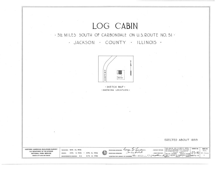 File:Log Cabin, Carbondale, Jackson County, IL HABS ILL,39-CARB.V,1- (sheet 0 of 2).tif