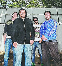 Molotov for a photoshoot in 2008; From left to right: Randy Ebright, Paco Ayala, Tito Fuentes, and Micky Huidobro