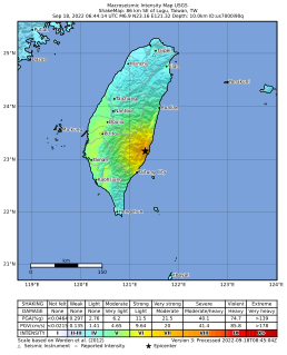 <span class="mw-page-title-main">2022 Taitung earthquakes</span> Earthquakes in Taiwan