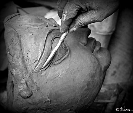 Making of Durga idol in Kumartuli, Kolkata