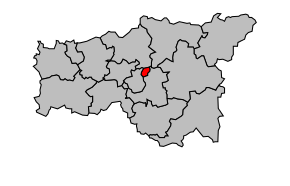 Kanton na mapě arrondissementu Laon