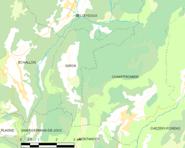 Mapa obce Giron
