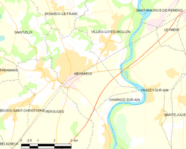 Mapa obce Meximieux