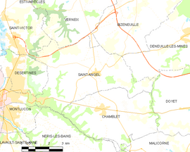 Mapa obce Saint-Angel