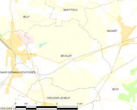 Mapa obce Seuillet