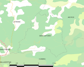 Mapa obce Saint-Antonin