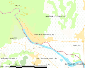 Poziția localității Saint-Martin-d'Ardèche