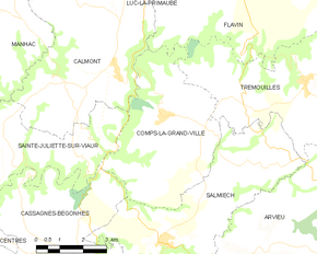 Poziția localității Comps-la-Grand-Ville