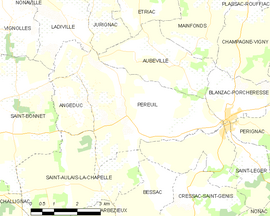 Mapa obce Péreuil