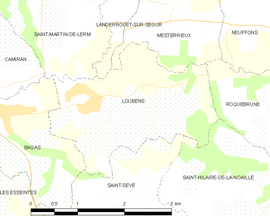 Mapa obce Loubens