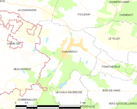 Mapa obce Chaumergy