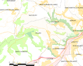 Mapa obce Cellieu