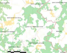 Mapa obce Saint-Victor-Malescours