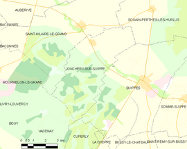 Mapa obce Jonchery-sur-Suippe