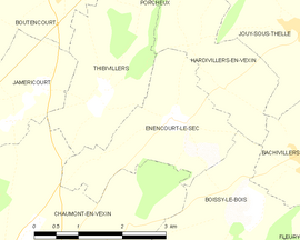 Mapa obce Énencourt-le-Sec