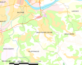 Mapa obce Saint-Pierre-d’Irube