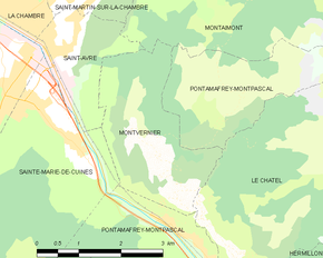 Poziția localității Montvernier