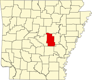 Mappa dell'Arkansas che evidenzia la contea di Lonoke