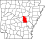 Harta statului Arkansas indicând comitatul Lonoke