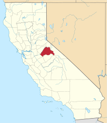 Harta e Tuolumne County në Kaliforni