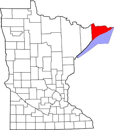 Map of Minnesota highlighting Cook County.svg