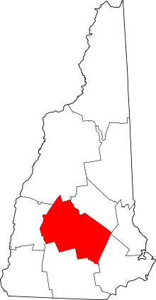 Harta e Merrimack County në New Hampshire