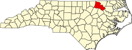 Locatie van Halifax County in North Carolina