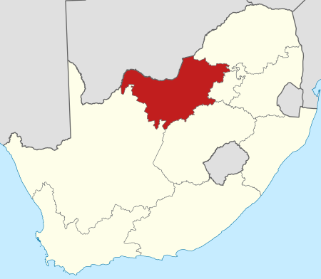 Tập tin:Map of South Africa with the North West highlighted.svg