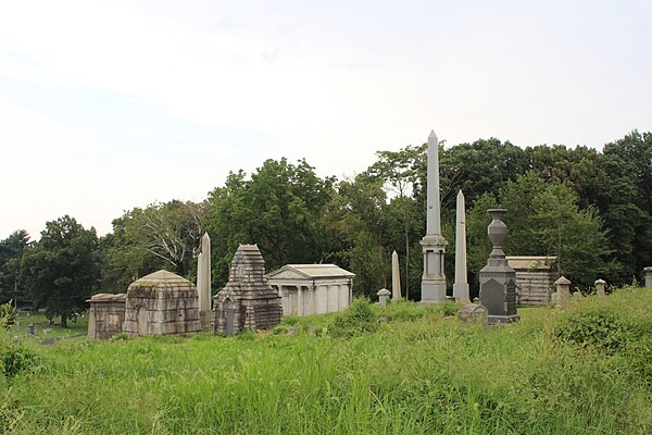 Mausoleum Hill on the Yeadon side of the cemetery