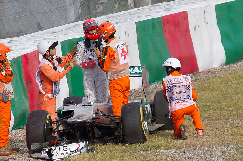 File:Michael Schumacher after crash 2012 Japan FP2.jpg