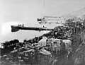 Military supplies piled up on Anzac Cove, Gallipoli, May 1915.jpg