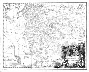 Карта Могилёвского наместничества из «Российского атласа из сорока четырех карт состоящего и на сорок на два наместничества Империю разделяющего» (1792).