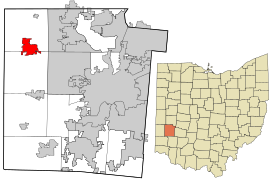 Montgomery County Ohio incorporated and unincorporated areas Brookville highlighted.svg