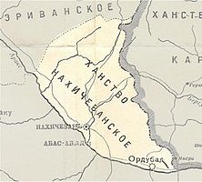 1902 haritasında Nahçıvan Hanlığı'nın bir parçası olarak Ordubad