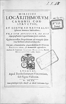 Mirifici logarithmorum canonis constructio, 1825 Napier, John - Mirifici logarithmorum canonis constructio, 1825 - BEIC 6555650.jpg