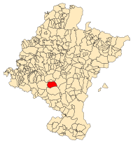 Localização do município de Miranda de Arga em Navarra
