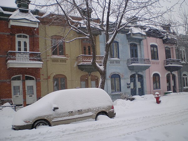 Typical residential street in the Plateau.