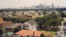 A view across Uptown New Orleans, with the Central Business District in the background, August 1991 NewOrleansCBDfromUptownBig.jpg
