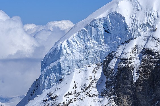 Nollen Glacier on Mönch, switzerland