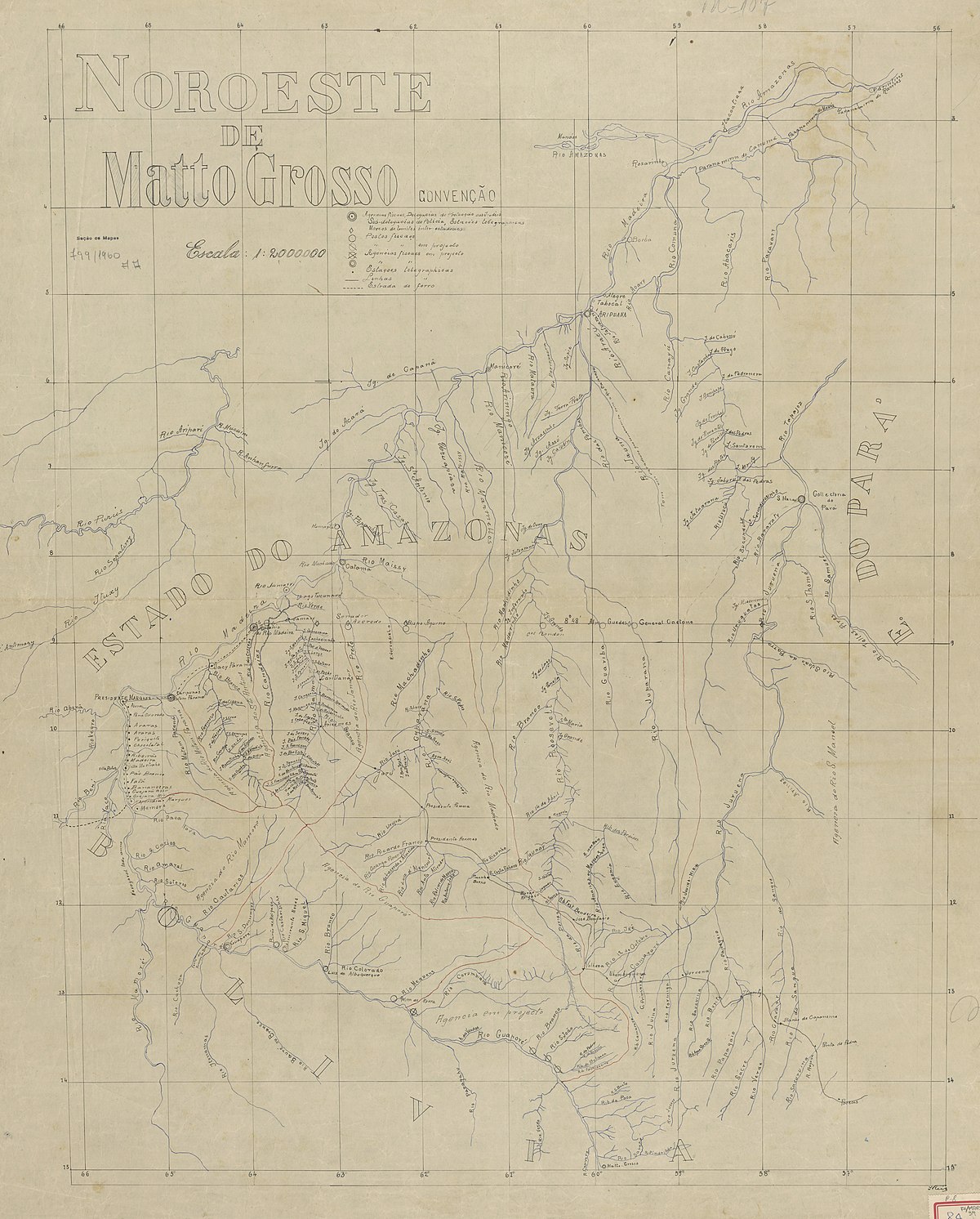 Questão Analise o mapa do Estado de Rondônia abaixo. Sobre aspectos  geográficos do estado de Rondônia, marque V para