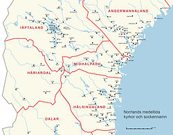 Norrland: Namnets ursprung och innebörd, Alternativa Norrlandsgränser, Indelning i mindre områden