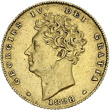 OBVERSE GEORGE IV, half sovereign, bare head left, 1828 (S.3804). Nearly extremely fine.jpg