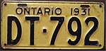 ONTARIO 1931 plaka (2290178640).jpg